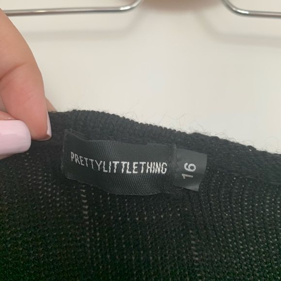 PrettyLittleThing Bat Sleeve Crop Sweater - Picture 2 of 3